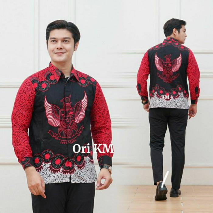 TERBARU Batik Garuda PANCASILA  Kemeja Batik Pria Premium Slimfit Katun GARUDA Batik