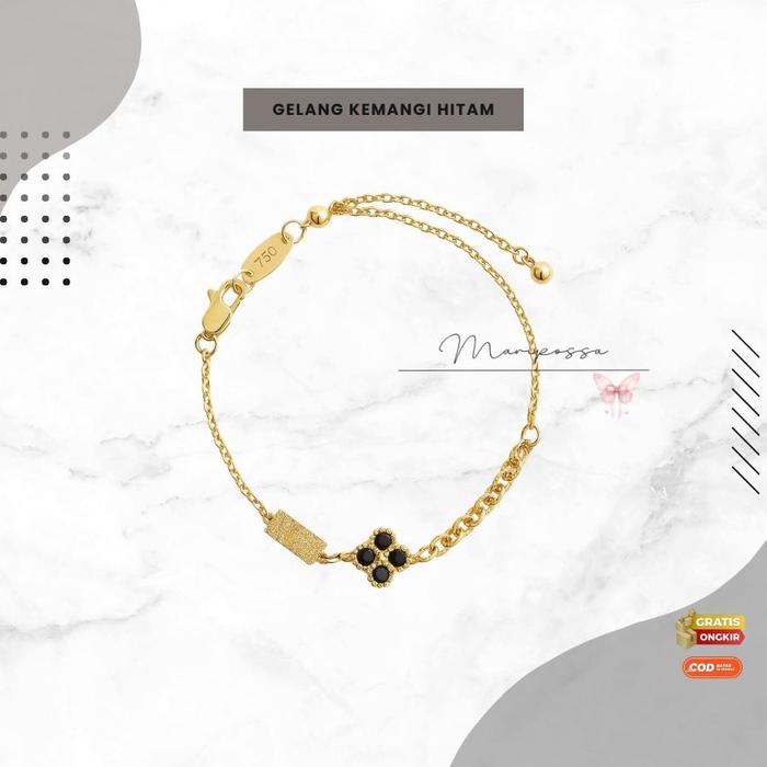 Maripossa Gelang Titanium Batu Hitam Kemangi Hitam Model 750 dengan Desain Eksklusif Bracelets