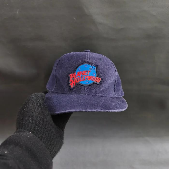 Topi Vintage Cap Unisex Pria Wanita PLANET HOLLYWOOD Navy