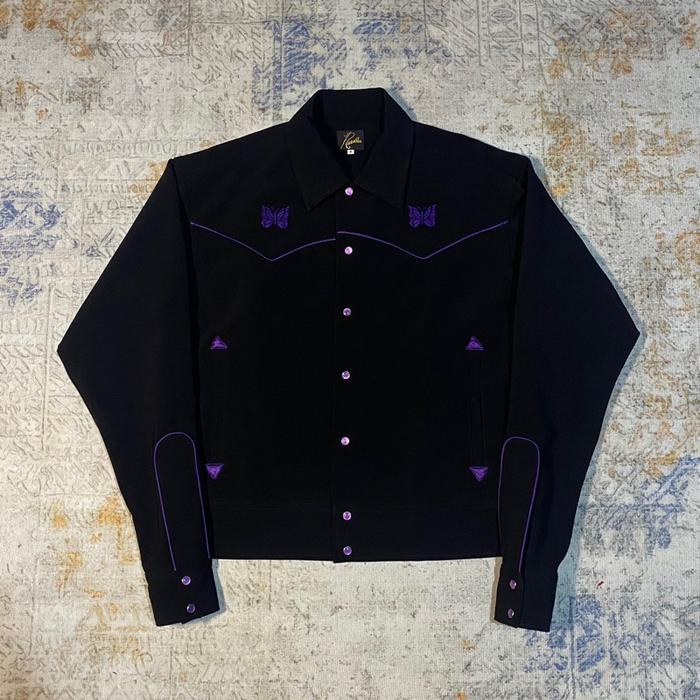 NEEDLES PIPING COWBOY JACKET DOUBLE POLY - BLACK