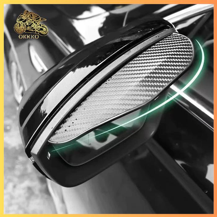 2PCS NO LOGO Talang Air Spion Mobil  Pelindung Kaca Spion Mobil PVC Mematri Karbon Talang Air Anti H