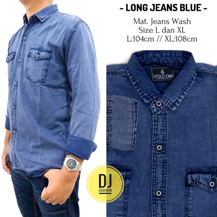 Kemeja jeans lengan panjang ory volcom Bahan tebal dan adem tampilan elegan cocok untuk anak muda Pr