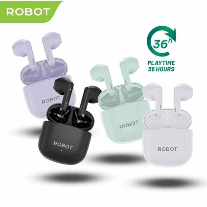 Robot Airbuds T60 TWS Earphone Earbuds Airbuds TWS Bluetooth 5.3 Robot Original Headset Handsfree Bl