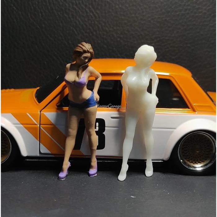 Mini Action Figure Diorama 1/64 Cewek Sexy High Heel Miniature Diorama - N3D