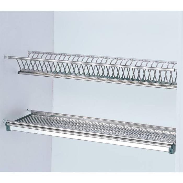 Rak Piring Gelas HUBEN Gantung Tatakan Lemari Kitchen Set Stainless 201 60cm, 70cm, 80cm, 90cm, 100c