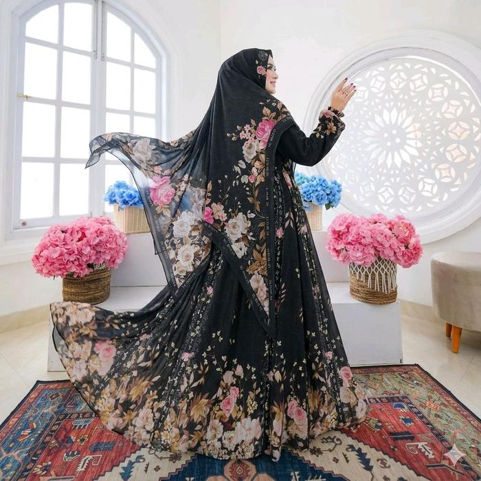 ZOYA HITAM  Gamis Muslim Printing