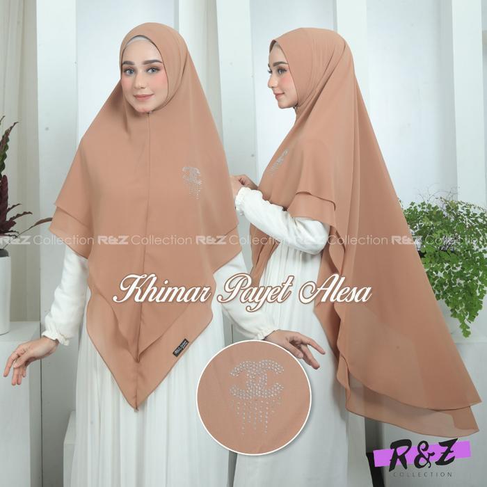 PROMO!! KHIMAR 2 LAYER CERUTY PAYET ALESA/JILBAB JUMBO 2 LAYER PAYET /HIJAB KHIMAR 2 LAYER PAYET ALE