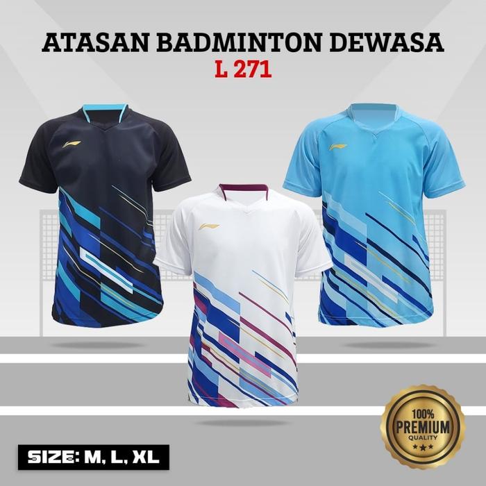 Baju Badminton L271 / jersey baju Badminton Dewasa / ATASAN Badminton Terbaru