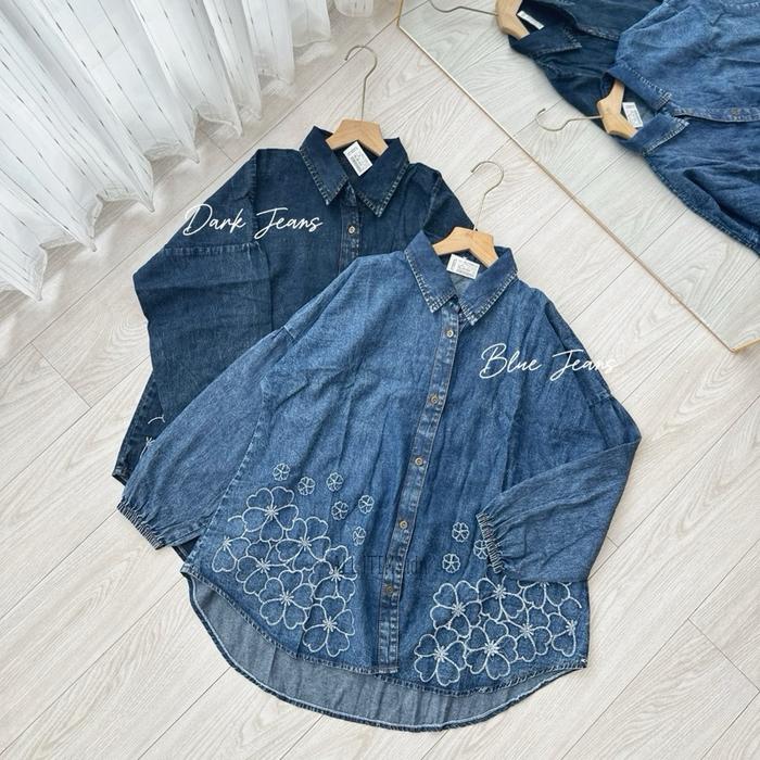 KAJEA (B) - KEMEJA JEANS OVERSIZE