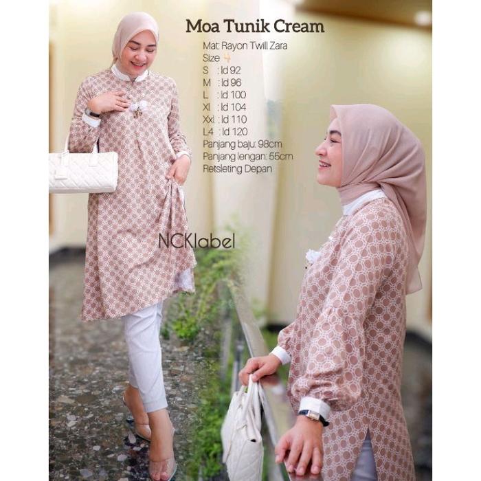 Atasan MOA Tunik by nck Moa Tunik Cream Rayon Twill size S-XXL