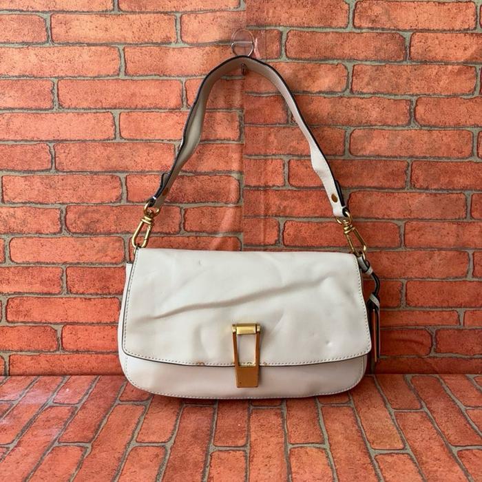 TAS SHOULDER WANITA JG KULIT ASLI SECOND BRANDED WHITE / TAS KETEK FASHION WANITA JG KULIT ASLI SECO