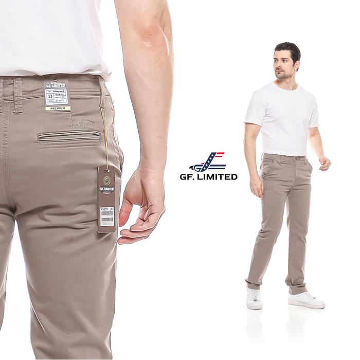 GF.LIMITED Celana Chino Stretch Panjang Pria Casual Formal Slimfit Bahan Adem Nyaman Katun Twill Com