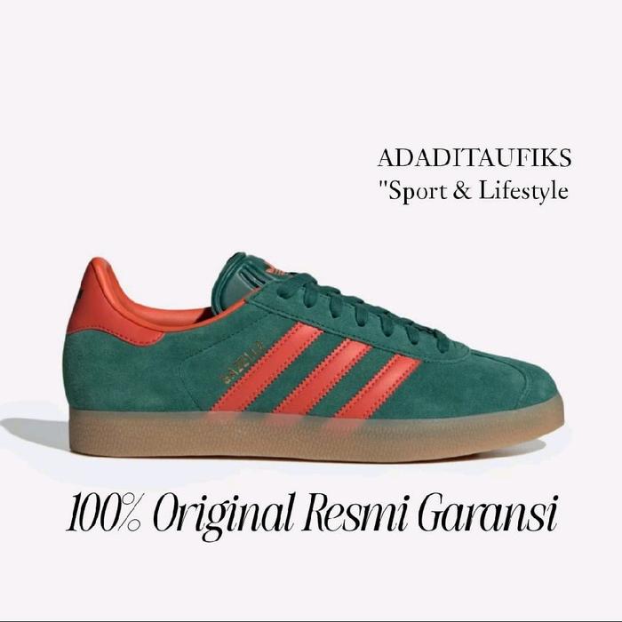 Sepatu Sneakers Adidas Gazelle Collegiate Green Red Original IG6200