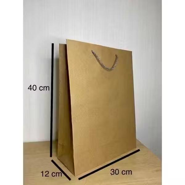 PAPERBAG BESAR UKURAN 30 x 12 x 40cm | PAPERBAG COKELAT TALI | PAPER BAG