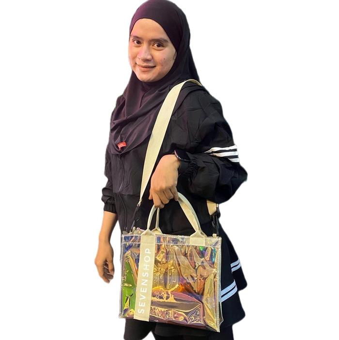 tas mika hologram slingbag hologram tas mika custom