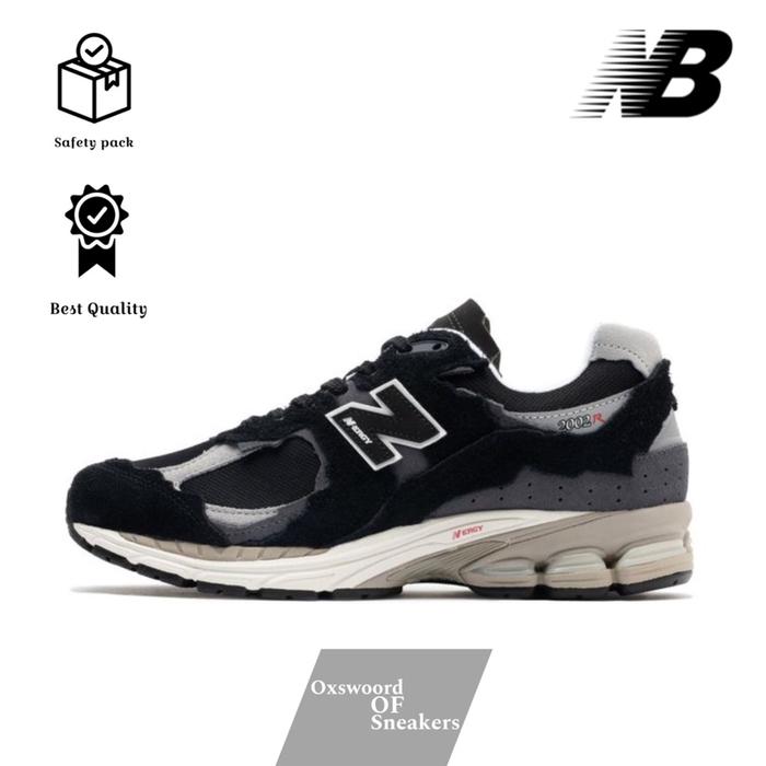 Sepatu NB 2002R Black Grey Protection Pack Black
