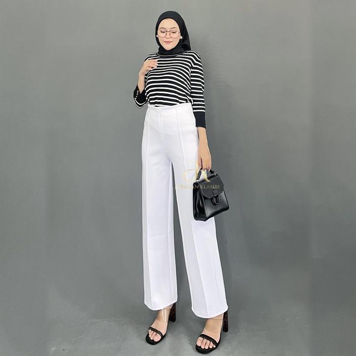 Kejora Kulot Scuba By Juragan Klambi Free Bros Nyaman Tebal Panjang Celana Wanita Hitam Pasti Ori