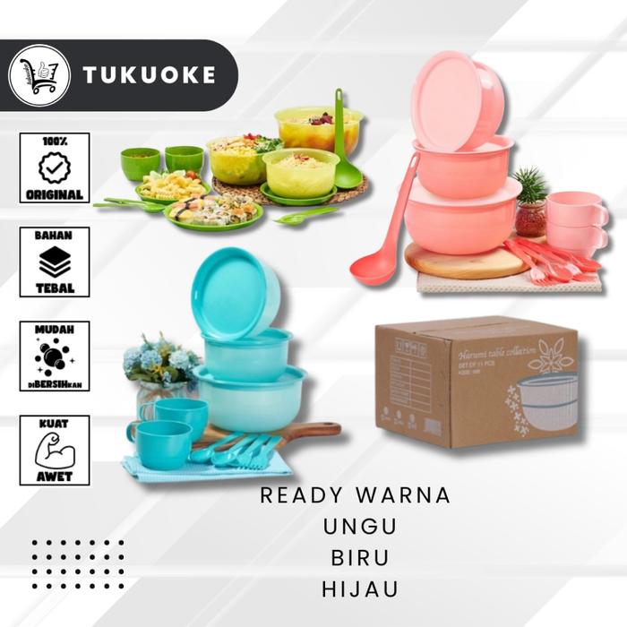 Wadah Tempat Makan 11 Set Warna Warni Harumi Packing Dus Termurah