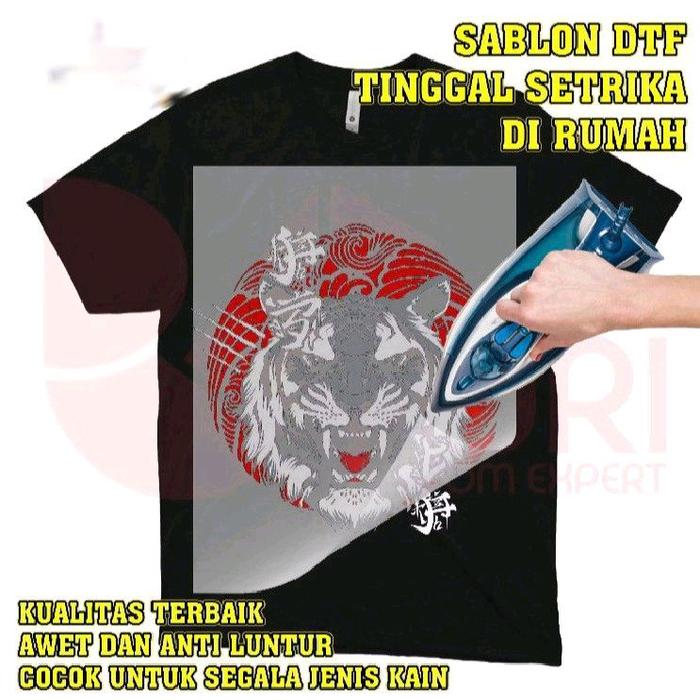 Cetak sablon DTF untuk KAOS , JAKET , SWEATER , HOODIE  Bisa setrika sendiri Di rumah  /Stiker Sablo