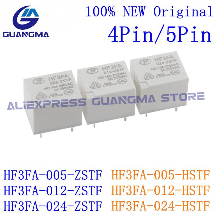 20PCS Relay HF3FA-005 012 024-HSTF ZSTF 4Pin 5Pin HF3FA-012-HSTF