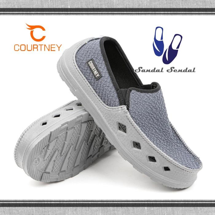 Sepatu Slip On Ardiles Courtney Mickelson BRENDY ABU NAVY Fashion Casual Pria Nyaman Ringan