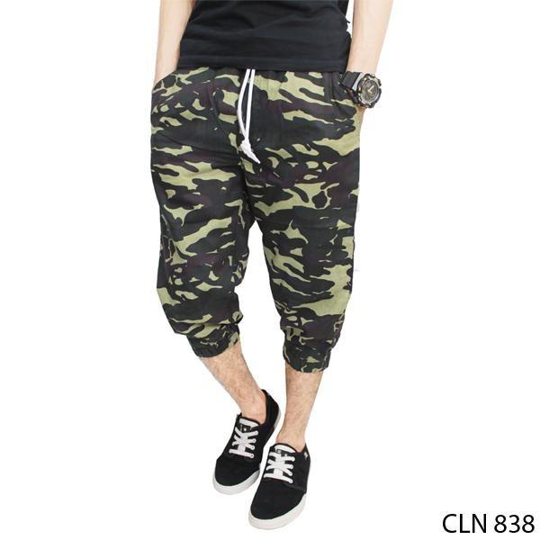 Celana Jogger Pria Setengah Lutut Stretch Loreng CLN 838