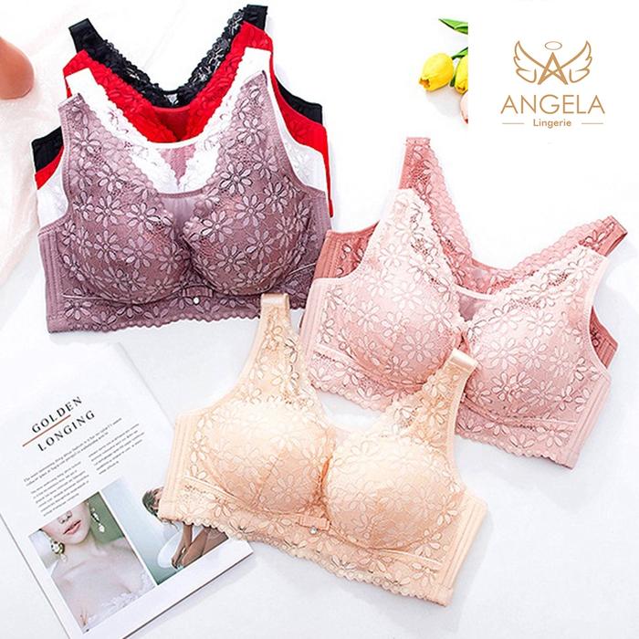 ANGELA PREMIUM JAPAN Bra BH JUMBO Big SIZE 36 - 44 Ukuran Besar Push Up Tanpa Kawat Wanita Bikini Sp