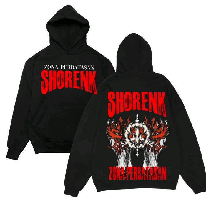 Promo !! Hoodie Shorenk Zona Perbatasan I Bahan Cotton Fleece Warna Hitam
