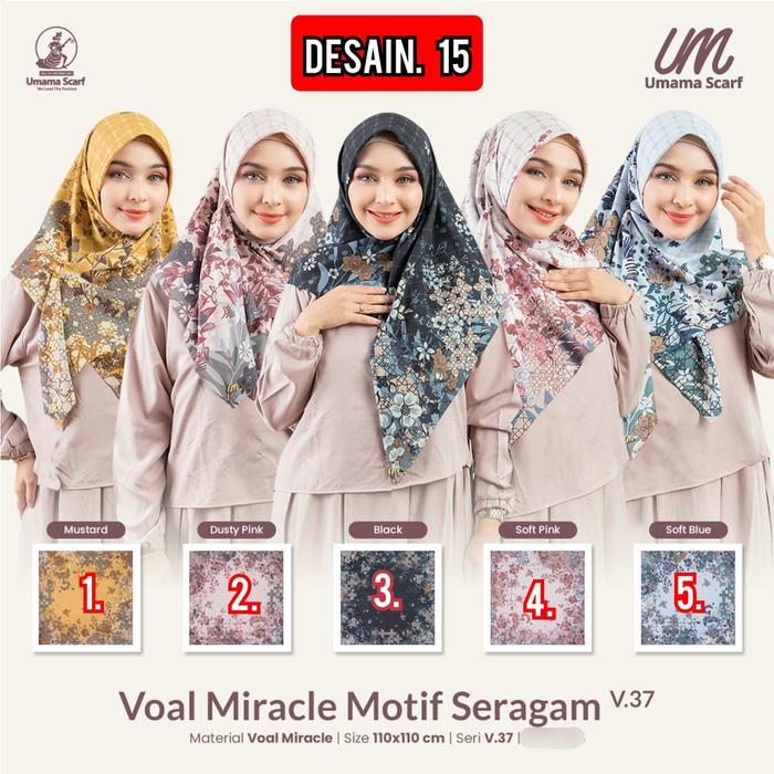 POUCH UMAMA MIRACLE MOTIF POUCH METAL LOGO ICON PLAT BESI UM VOAL 110x110 cm Premium