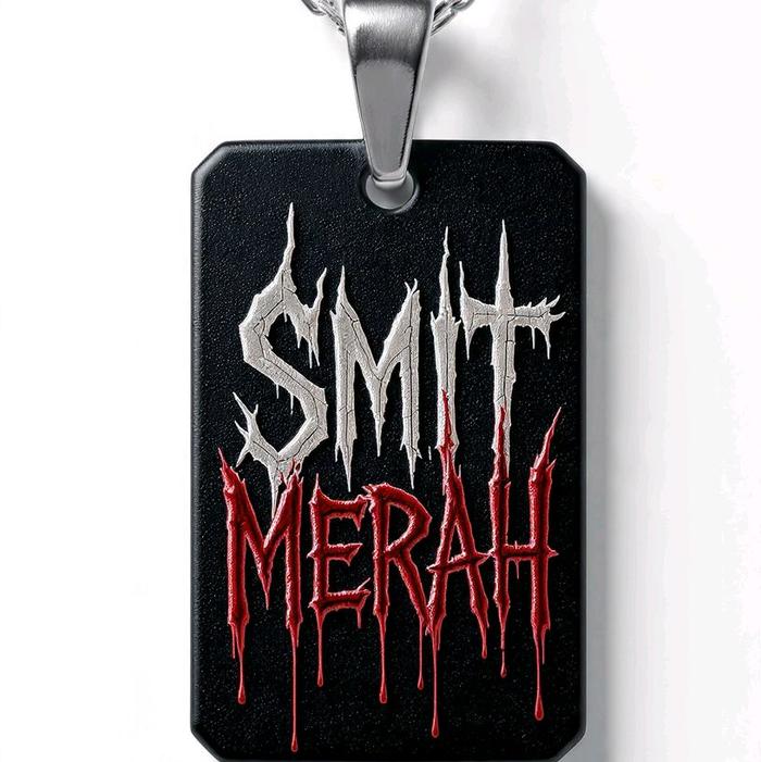 Kalung Bulat Liontin Tulisan Smit Merah Elegan dan Modern untuk Penampilan Stylish dan Modis