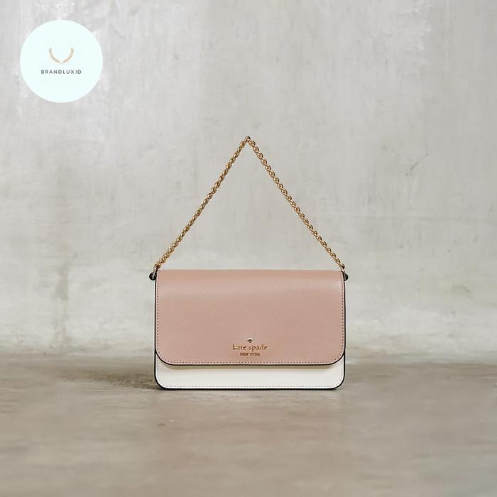 Kate Spade Gold Multi WOC Wallet on Chain Bag in Pink