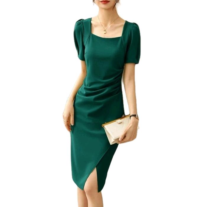 Gaun Pesta 139 DRESS SCUBA BODYCON Hitam Salem Hijau Maroon Bahan Scuba Ld 86-94cm Midi 93cm Party W