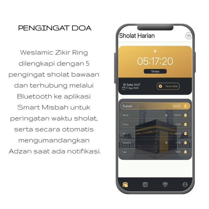 TERBAIK WESLAMIC C2 iTasbih Faith Series Cincin Shalat Doa Alat Bantu Zikir Tasbih Digital Ibadah Mu