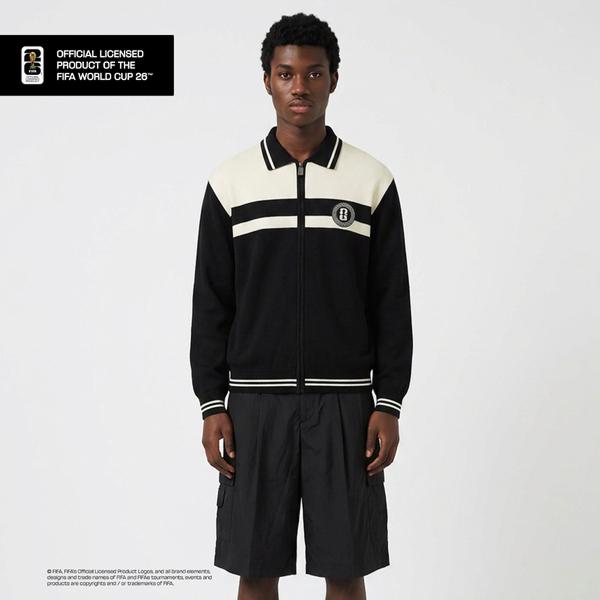 LARUSSO FF Collection - Jaket Rajut Pria Premium Official FF World Cup 2026 - Black & Cream