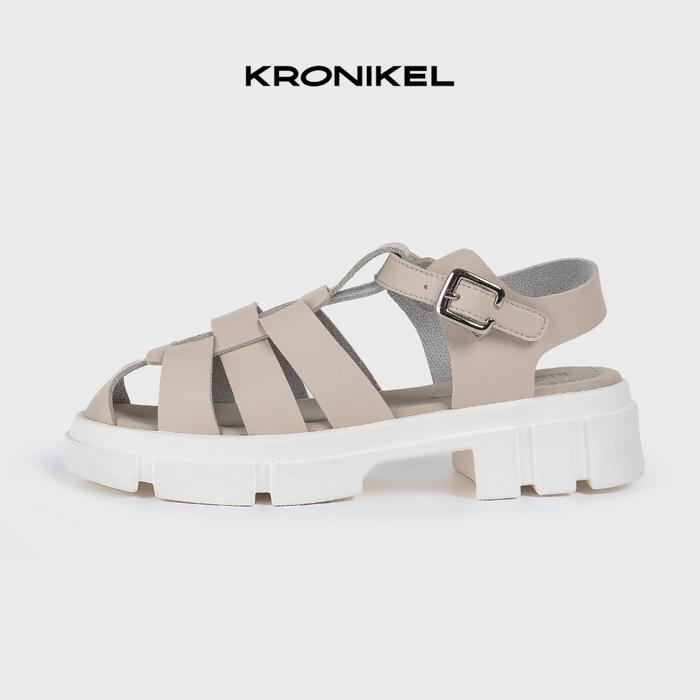 KRONIKEL VIRGILIA Sandal Klasik Wanita Kasual Sandal IVORY