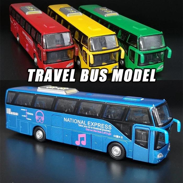 Travel Bus Model Alloy Model Car Diecast Scale Vehicle Model Toy