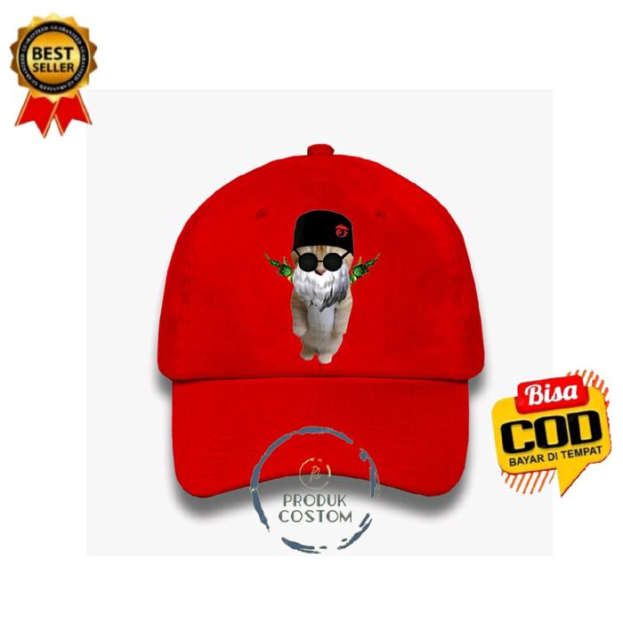 TOPI BASEBALL ANAK FREE FIRE VERSI KUCING SG TEROMPET JENGGOT BNL BAHAN KATUN PREMIUM