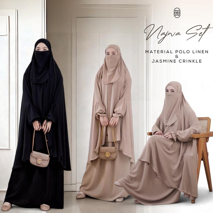 NAJWA FRENCH KHIMAR SET/ NAJWA SET SYAR'I ROK + FRECH KHIMAR