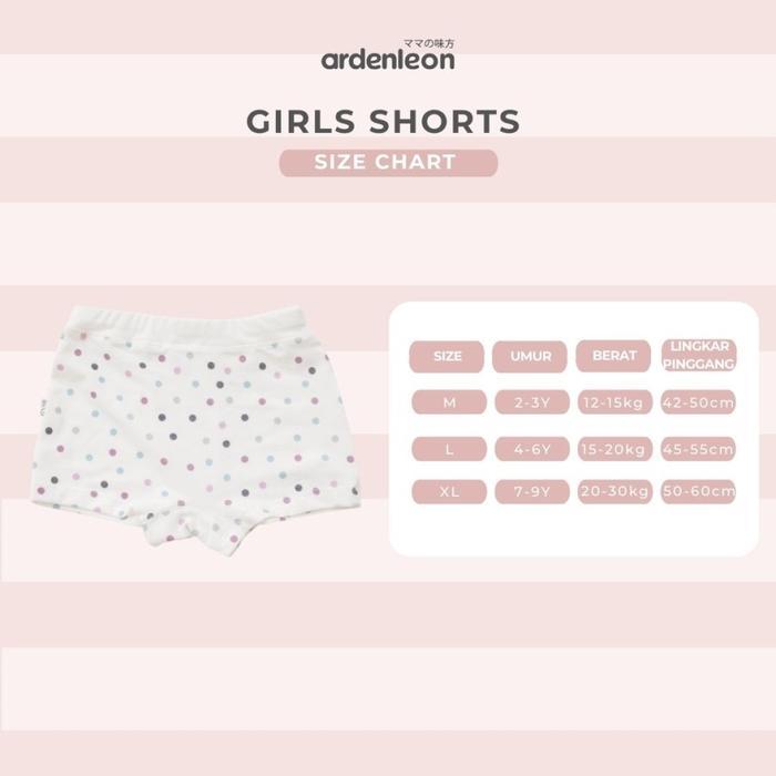 ARDENLEON Girl Shorts Boxer Peach Dot Celana Dalam Anak Perempuan