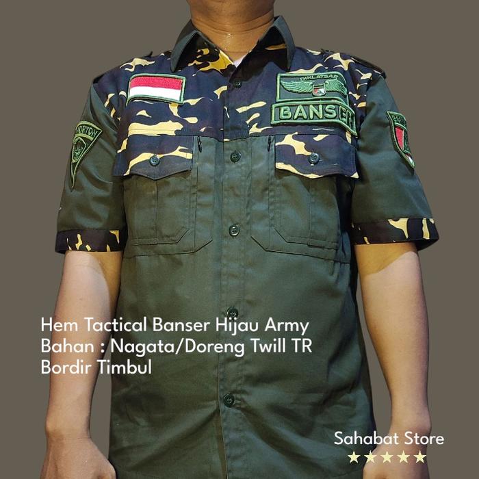 BAJU HEM KEMEJA TACTICAL BANSER Pendek Pria