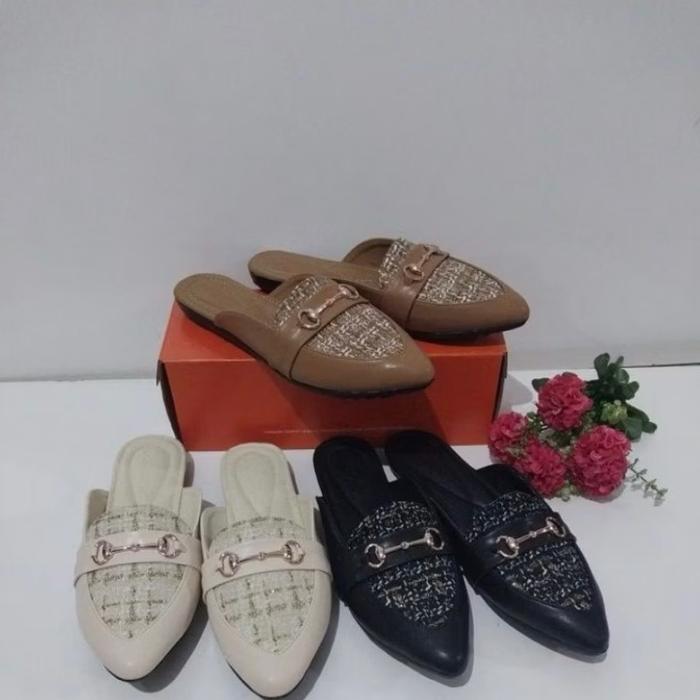 Sandal flatshoes bustong wanita connexion