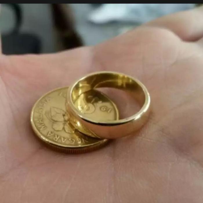 Viral cincin koin Malaysia asli tidak muda luntur (cincin polos) cincin uang logam tahun 1992  cinci