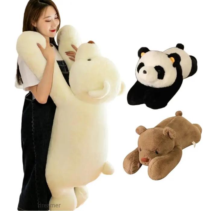 50-120cm Giant Lying Polar Bear Doll Plush Toy Stuffed Fluffy Panda Animal Children Man Sleeping Com