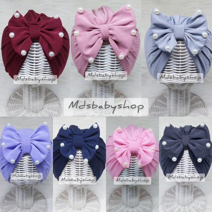 turban anggrek anak mutiara / turban bayi (TURBAN anggrek) packing plastik perpcs