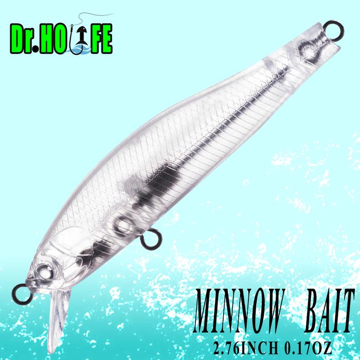 Dr.Holife 20PCS/LOT Unpainted Minnow Blanks Lure 7CM 4.7G Float Unpainted Minnow Bait Artificial Har