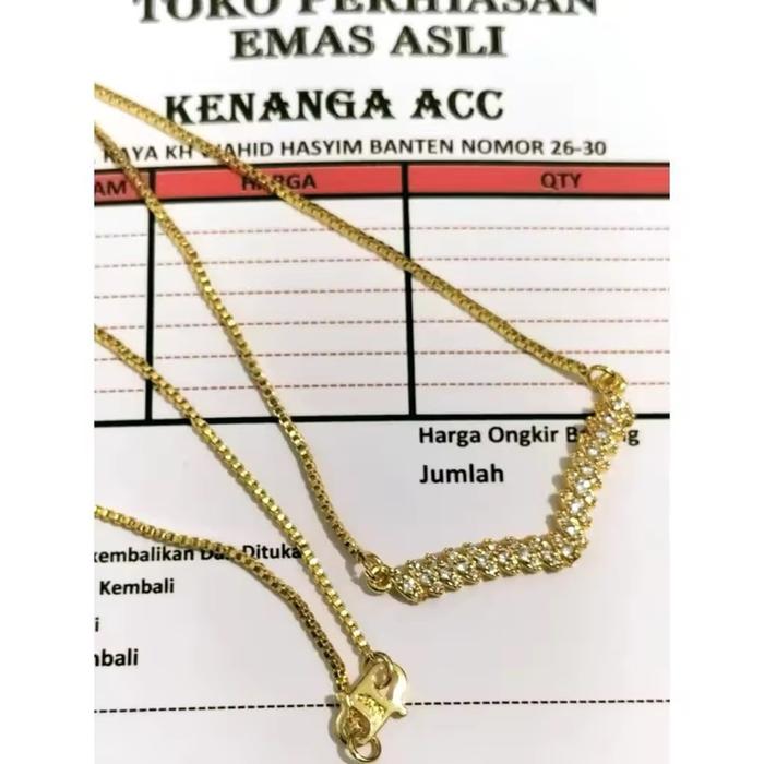 Kalung motif fuji berlapis emas muda free surat