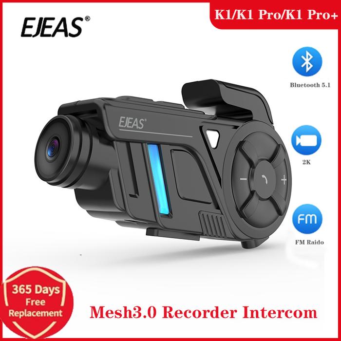 EJEAS K1/K1 Pro Motorcycle Helmet Recorder Intercom Headset 2K