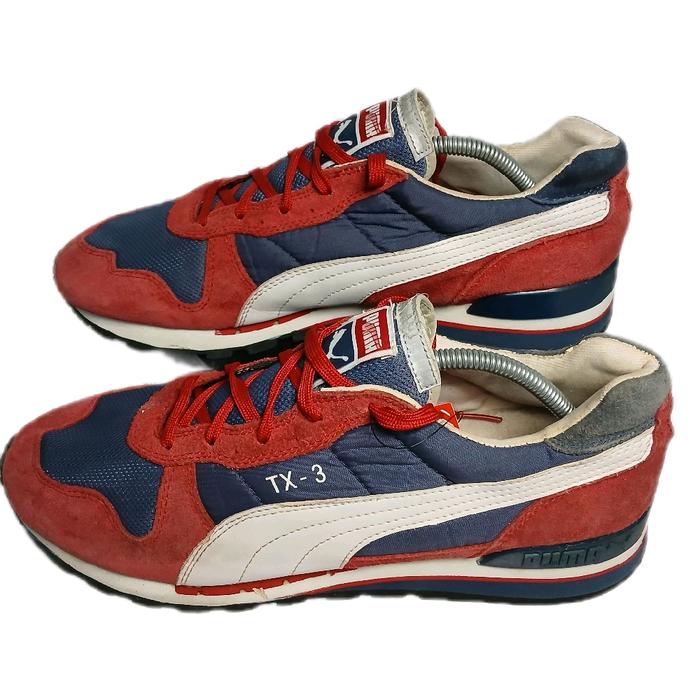 Sepatu Sneakers Kasual Sport Puma TX-3 Red Navy White Size : 44,5