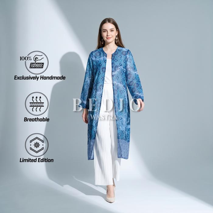 long outer blezer batik modern abstrak model terbaru