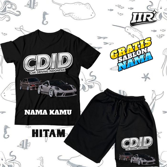 (BISA COD) Setelan Kaos Celana Pendek Anak Gambar CDID Game Roblox Modif Mobil Indonesia / Baju Car 